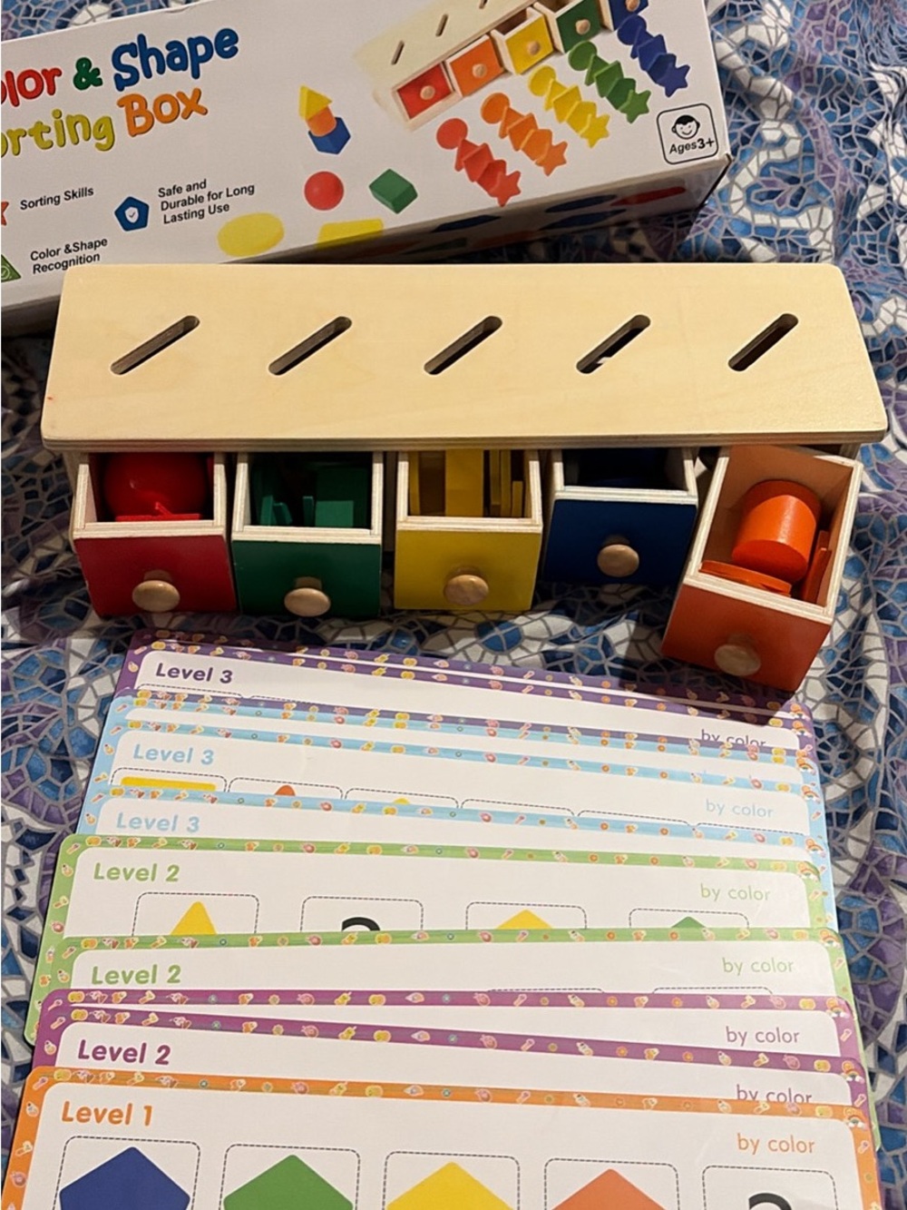 Wooden Color & Shape Sorting Box - Picture 3 of 3